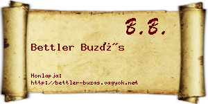 Bettler Buzás névjegykártya